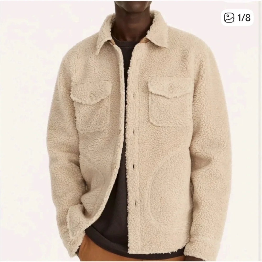 J Crew nordic sherpa fleece button front jacket XL NEW with Tag
